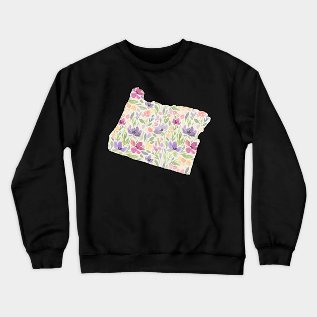 Oregon Silhouette Florals Crewneck Sweatshirt by randomolive